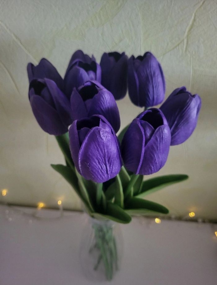 Tulipes violettes artificielles - photo numéro 2