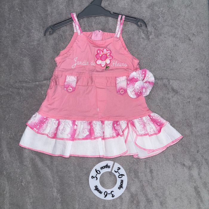Lot robes fleurs débardeur bébé fille 3 mois - photo numéro 2