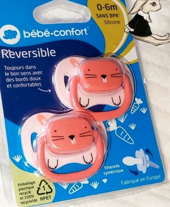 Bébé Confort Lot 2 tetines réversibles O-6 mois NEUF 