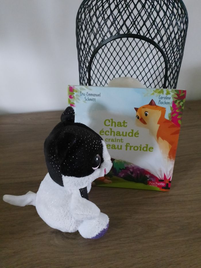 Peluche chat 🐱 et livre - photo numéro 2