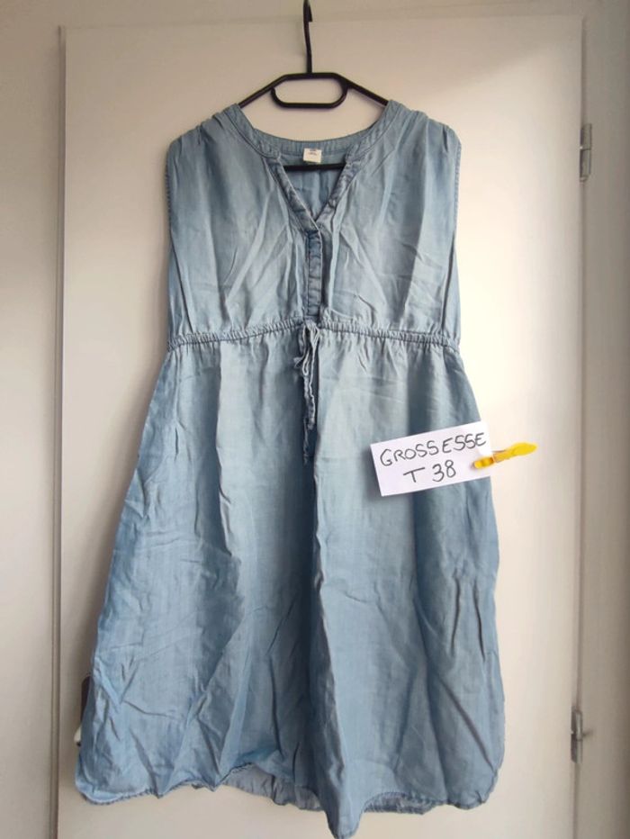 Robe Grossesse Jean fluide