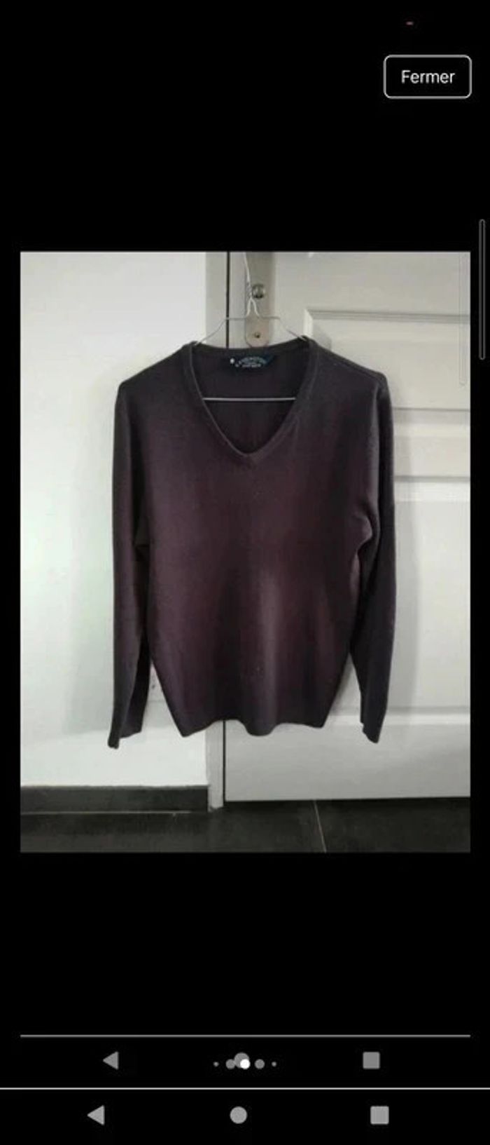 Pull homme col V taille M