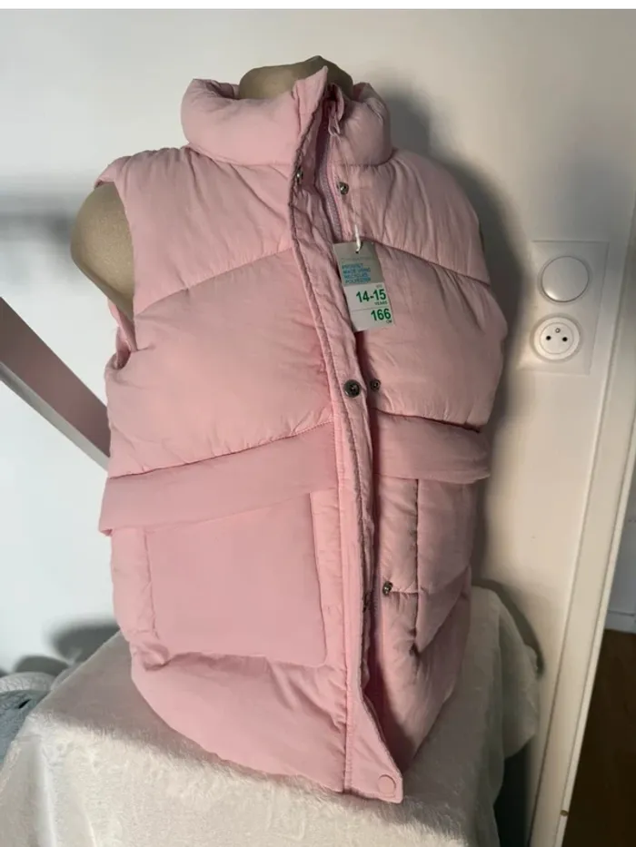 Doudoune sans manches rose – Taille 14-15 ans / 166 cm