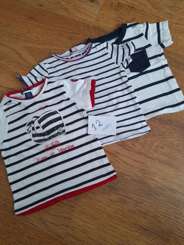 Lot 3 tee shirts marin 12 mois Neufs