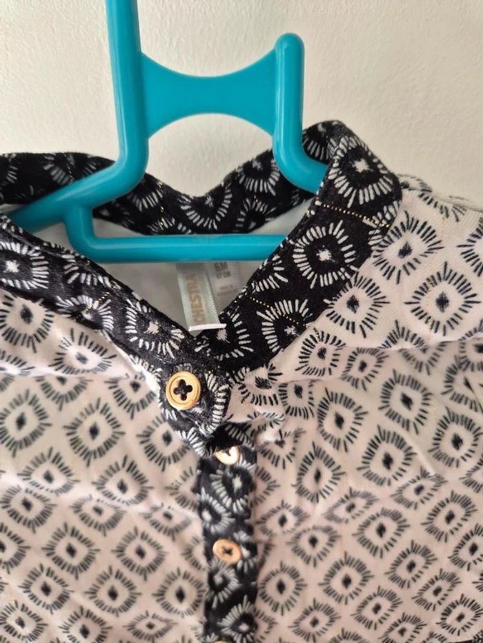 Robe manches longues imprimé ikat pour bébé fille 6 mois - photo numéro 4