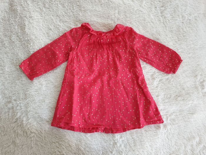Robe rose framboise à étoiles dorées - 12M - TAO