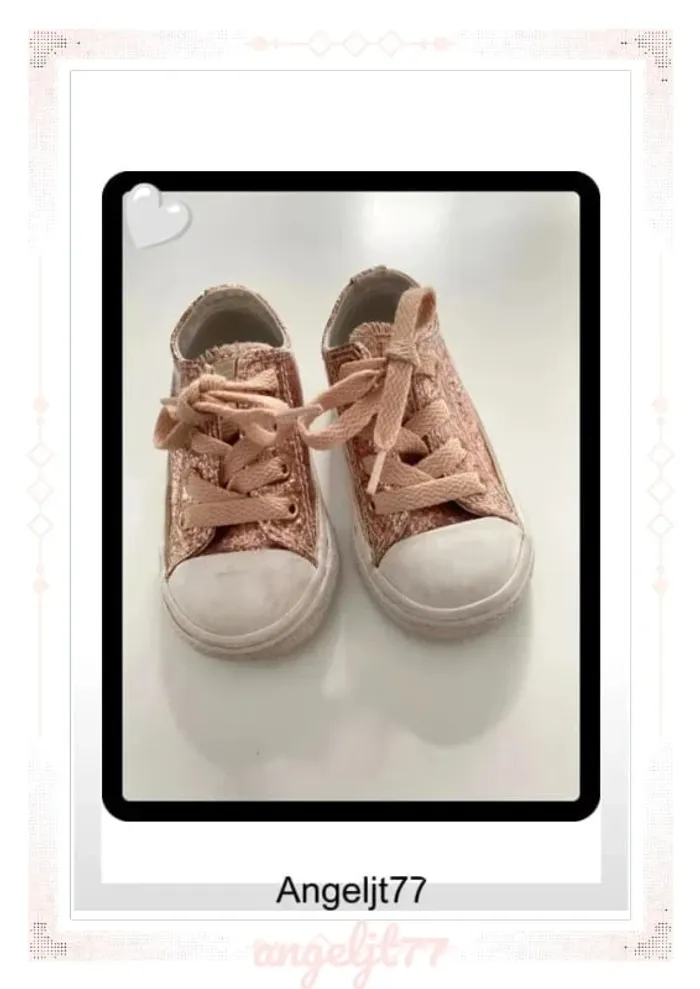 Converse paillette rose gold
