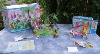 Playmobil 5444 île des fées et fontaine magique et 5143 carrosse pégase