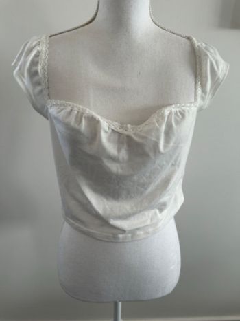 Crop top en dentelle blanc T38 M