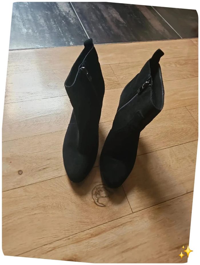 Bottines à talons Tommy Hilfiger noires en daim – Taille 40 👢 - photo numéro 2