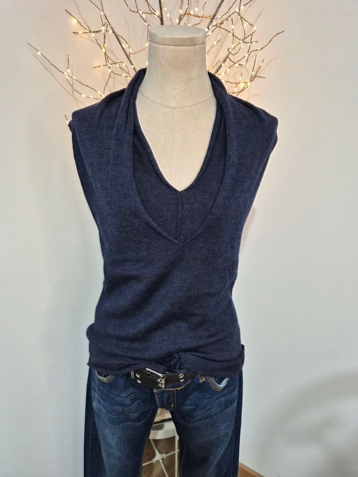 Pull sans manches Clemente – 100% Laine Mérinos Luigi Botto – T0 (XS/S) - photo numéro 2