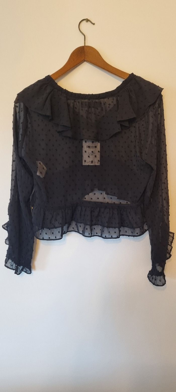 Blouse plumetis neuve Taille L Zara - photo numéro 3
