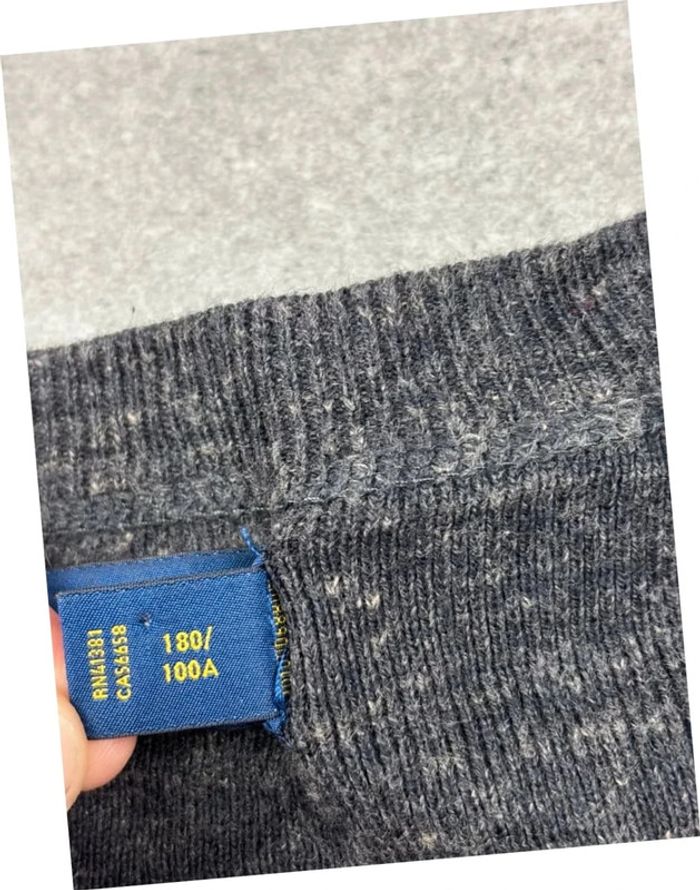 Pull sweat crewneck gris foncé/noir logo gris col rond Ralph Lauren - photo numéro 7