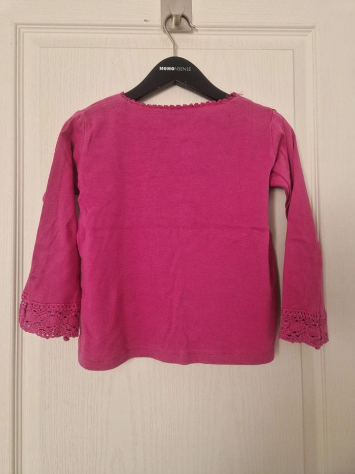 Jolie haut à manche longue rose fille zara 5 ans 100% coton - photo numéro 4