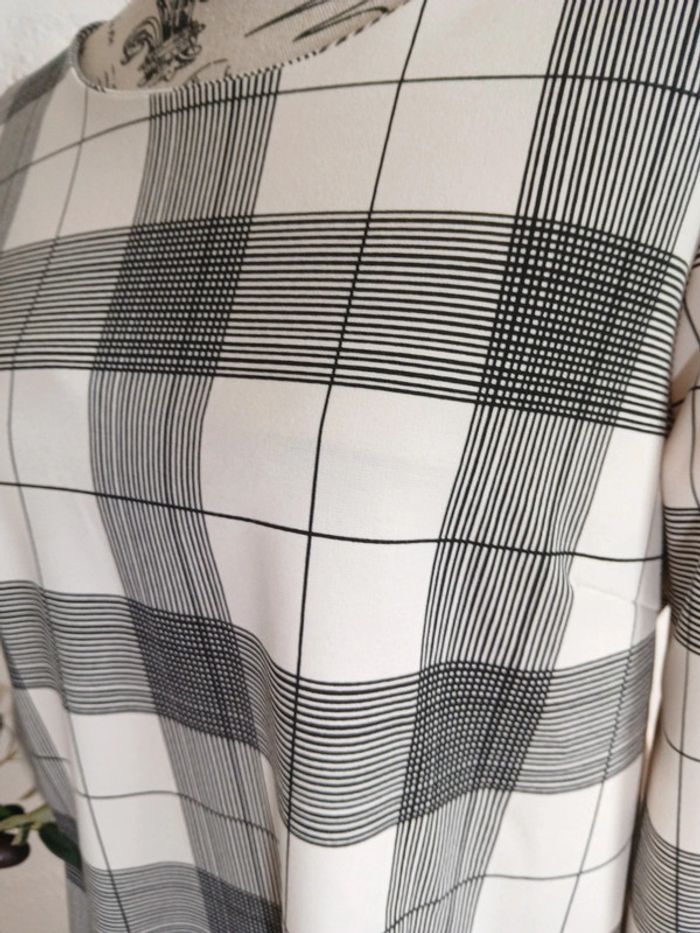 Robe à carreaux droite – Noir & blanc cassé – Taille M – - photo numéro 7