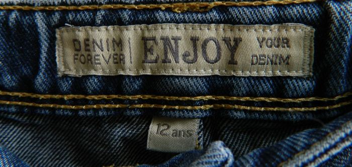 Short en jeans T 12 "Enjoy" - photo numéro 3