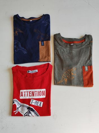 Lot de 3 t-shirts dino, 8 ans 