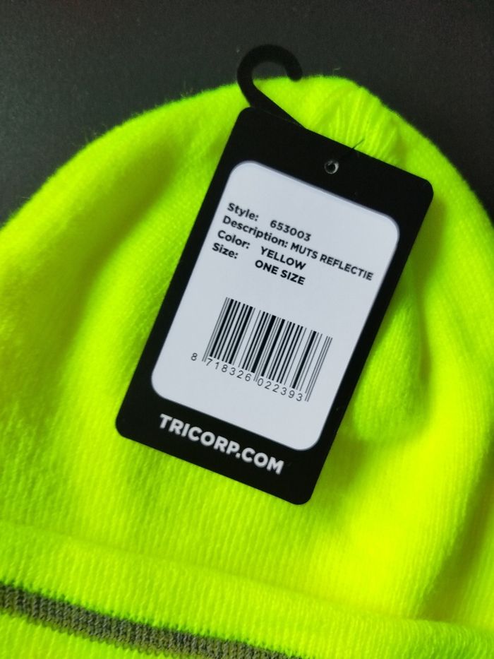 Bonnet acrylique jaune fluo réfléchissant - photo numéro 2