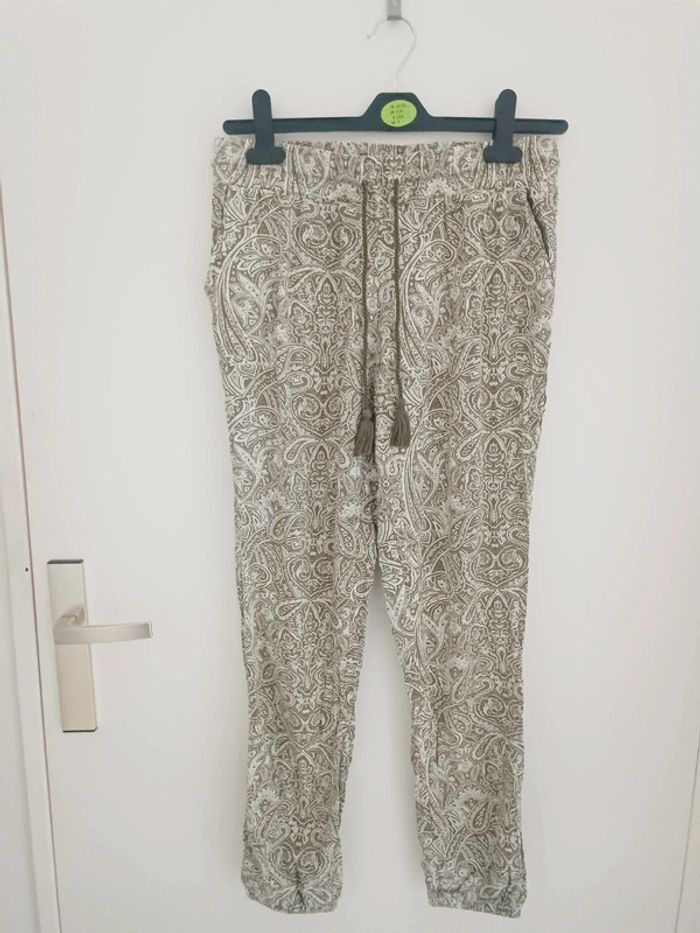 Pantalon bas de pyjama blanc motif kaki Undiz Taille M En très bon état - photo numéro 2