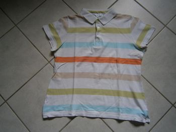 Polo MC blanc rayé SCOTTAGE Taille 42