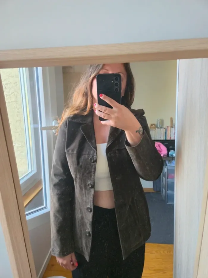 Veste marron cuir - photo numéro 6