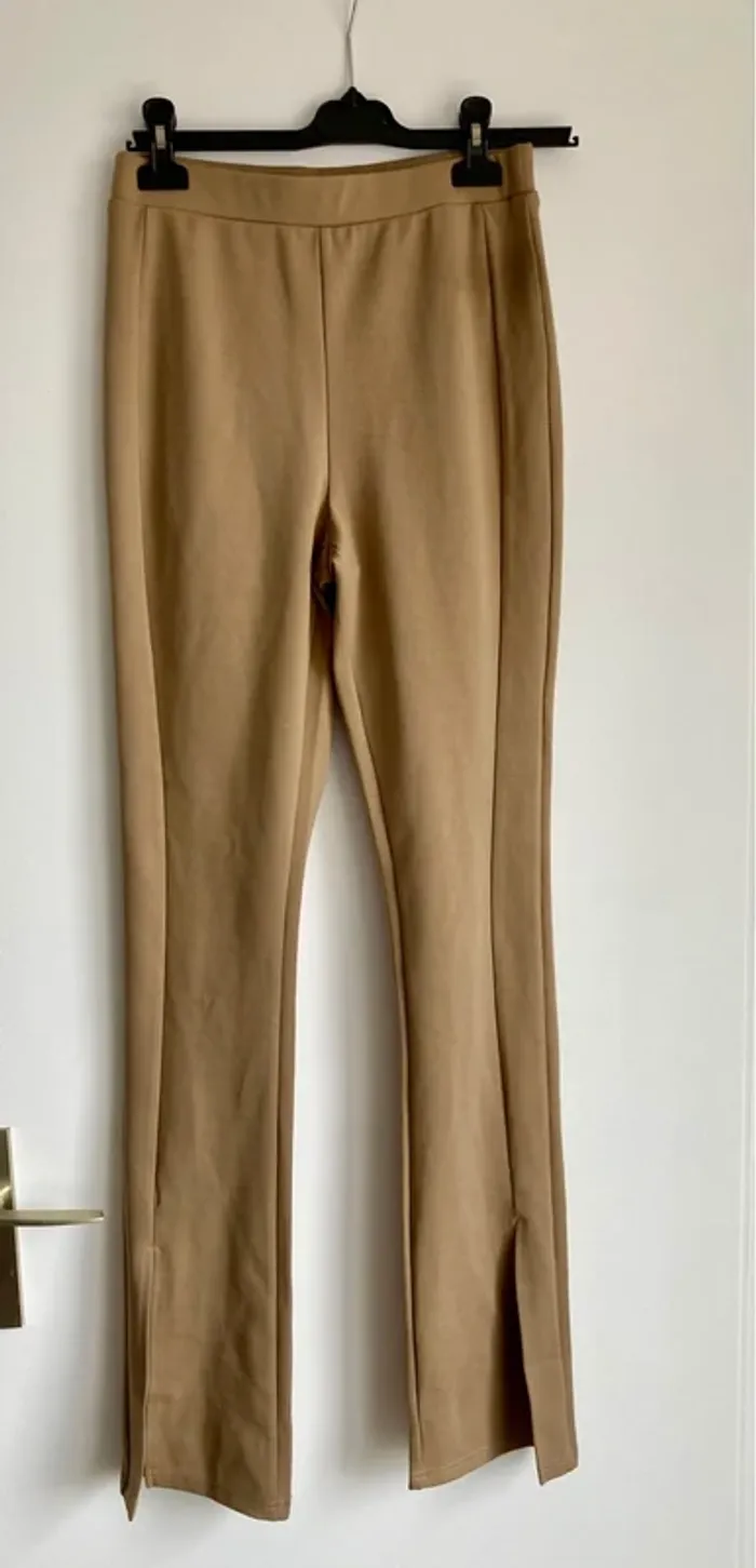 Pantalon moulant stretch beige camel marron crème taille M ajusté - photo numéro 2