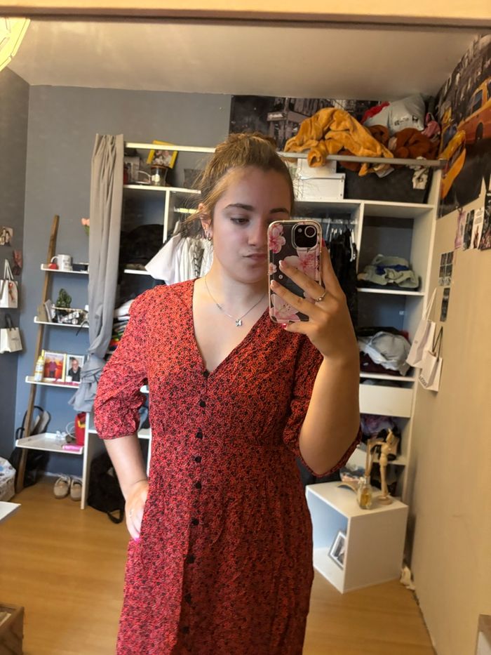 robe à fleur rouge - photo numéro 4