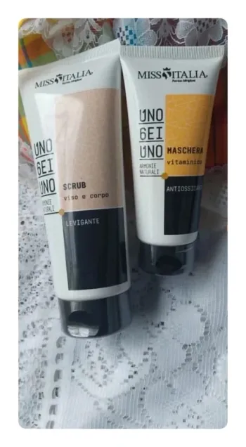 Lot de soins Miss Italia - masque et gommage visage, neuf