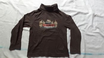 Sweet marron col roulé motif ours et sapins