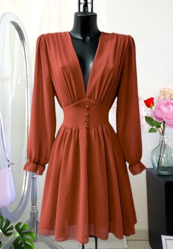 Robe midi terracotta