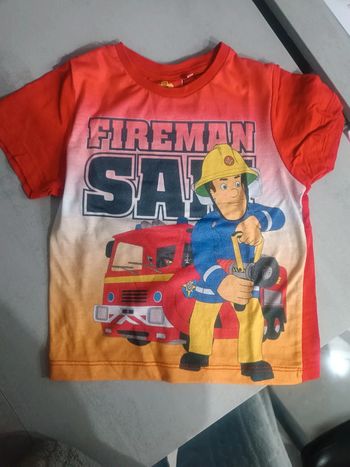 Tee shirt fireman sam 3 ans