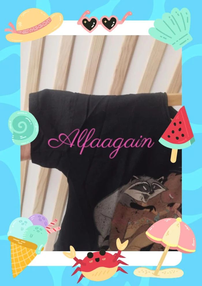 T-shirt noir Pocahontas Disney réserved 8ans neuf - photo numéro 2