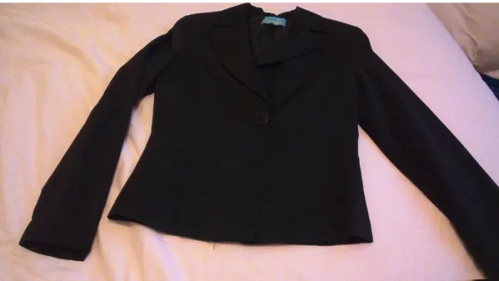 Veste noire legerement plastifie T 40 - photo numéro 2