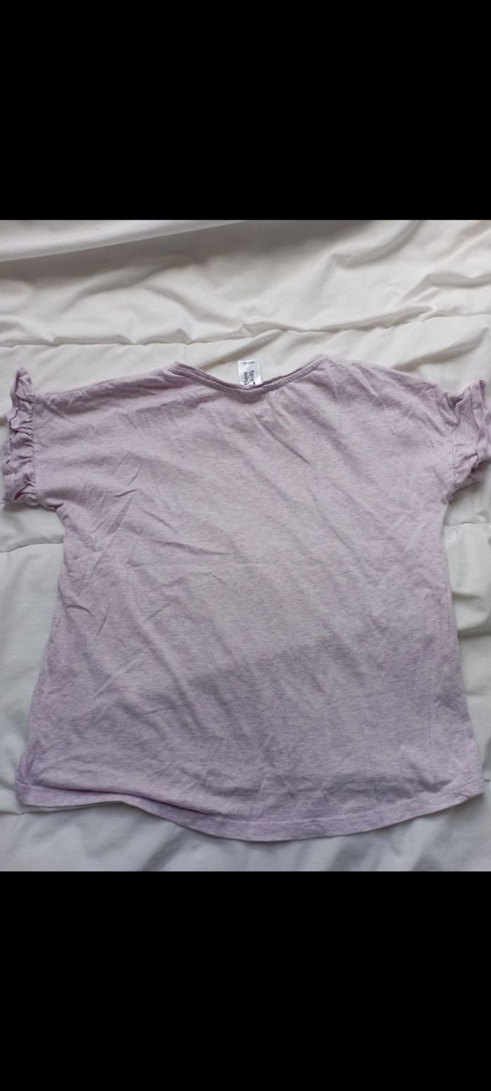 Tee shirt Lila manches courtes avec beabs 134/140 cm palomino neuf 5€ - photo numéro 2