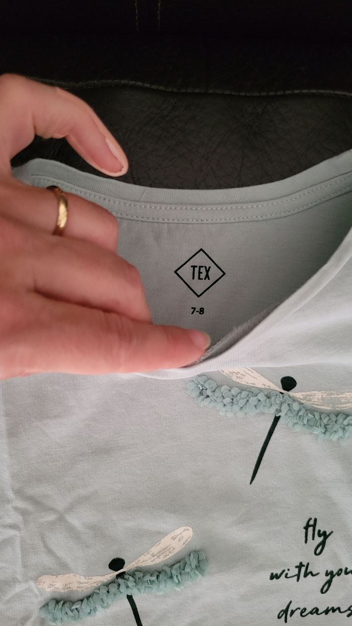 Teeshirt à manches longues bleu-vert - photo numéro 4