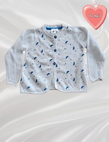 Gilet blanc fille 12 mois