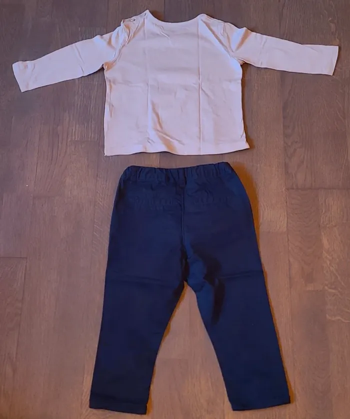Ensemble t-shirt à manches longues + pantalon fin - photo numéro 2