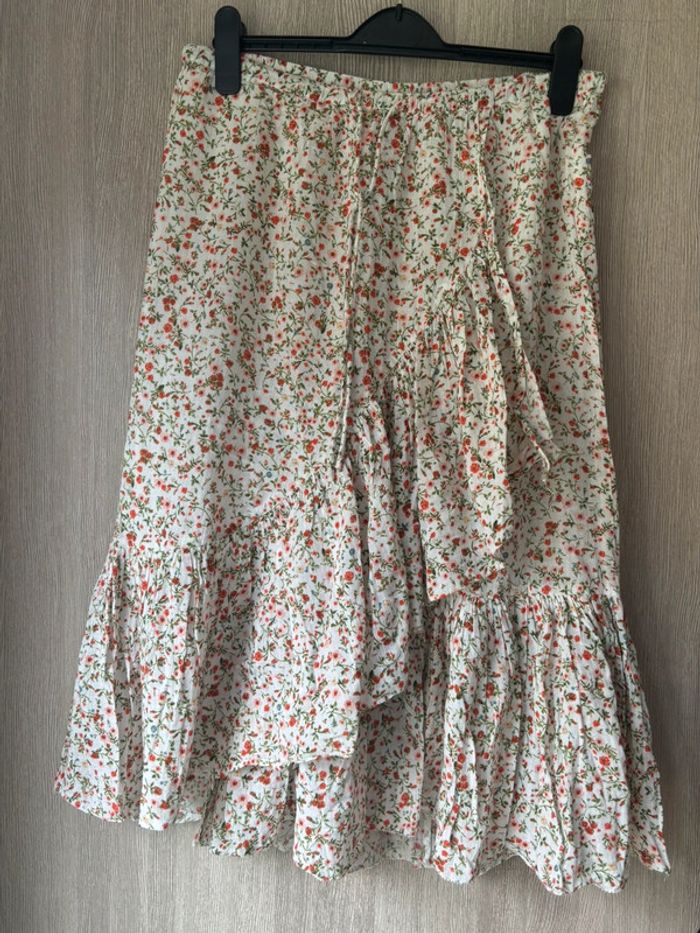 Jupe longue volantée à imprimé petites fleurs champêtres - Léon& Harper - T38 - photo numéro 4