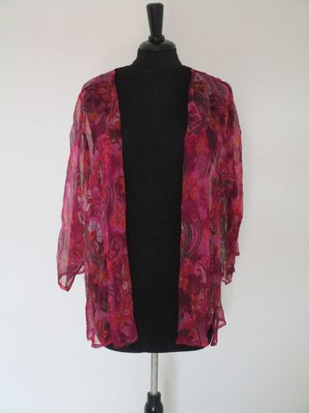 Tunique en voile imprimé fuchsia Jac Jac 40 NEUVE