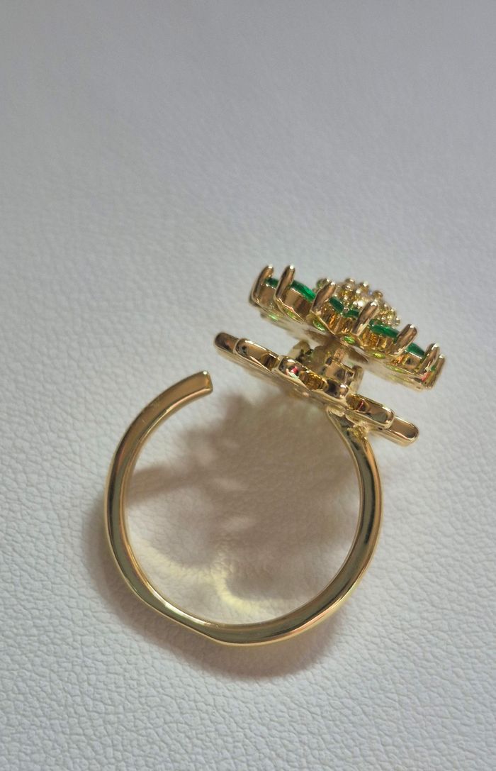 Bague marguerite anti-stress en acier inoxydable - photo numéro 3