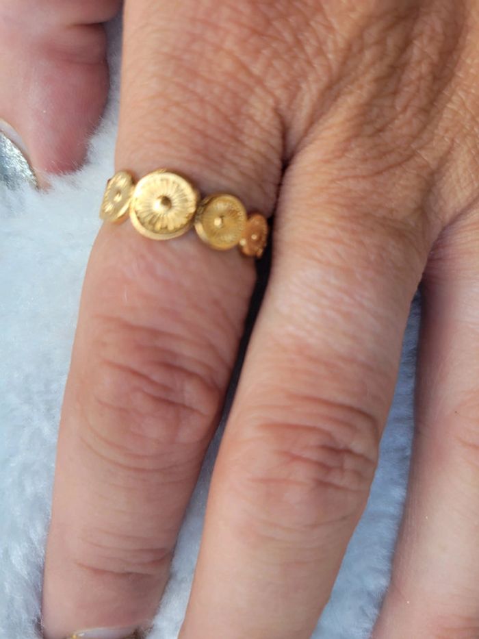 Bracelet et bague soleil d été acier gold - photo numéro 4