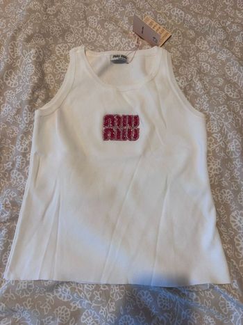 Haut débardeur pour femme Miu Miu écriture rouge taille L