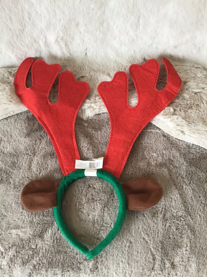 Serre tête de noel oreille et bois de Rennes taille unique haut de 25 cm (1223) - photo numéro 4