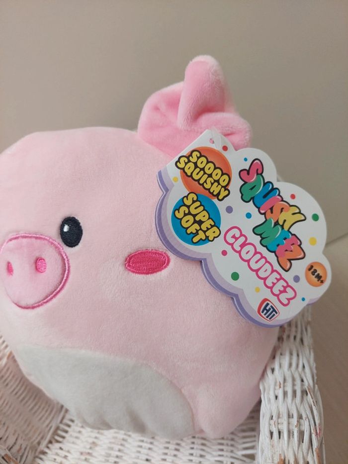 Hti - peluche cochon squish meez cloudeez - photo numéro 2