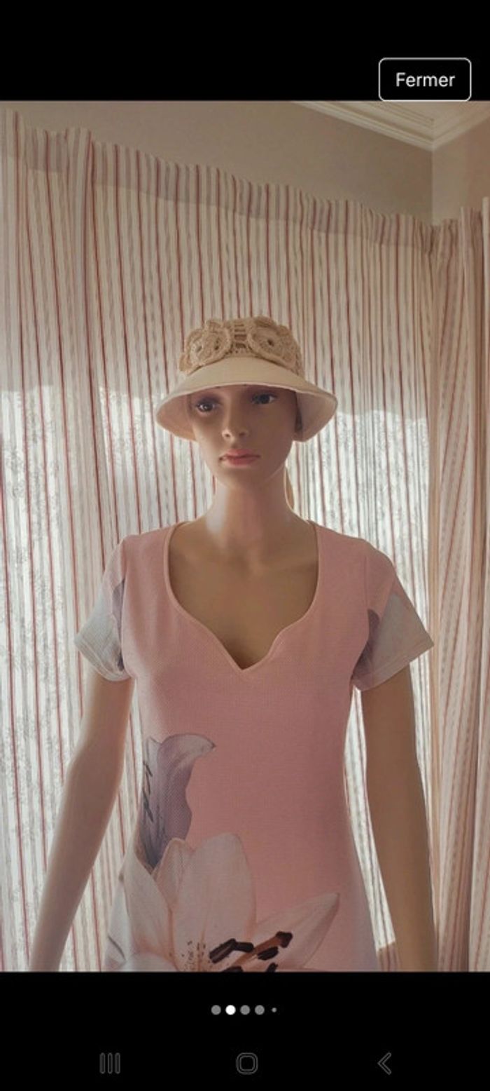 Robe Batida fond rose taille 1 (36) - photo numéro 2