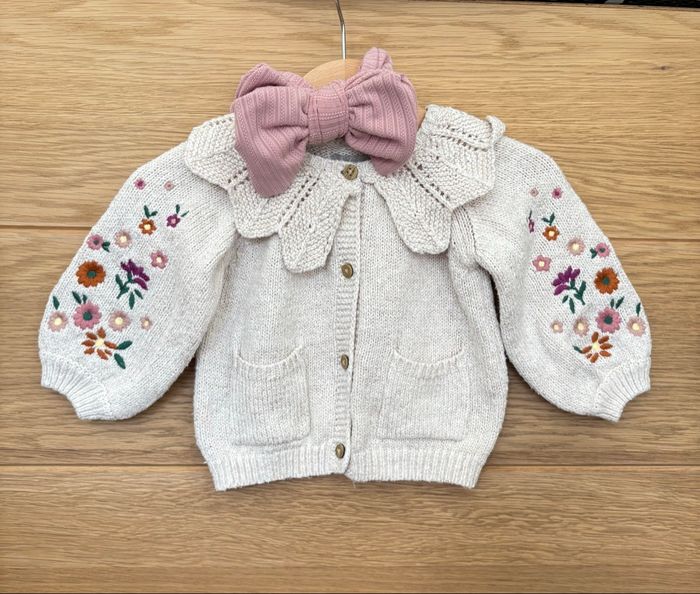 Gilet cardigan en maille tricot avec bandeau