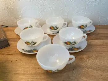 Lot 5 Tasses et soucoupes Arcopal Vintage +1