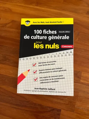 Livre 100 fiches de culture générale pour les nuls