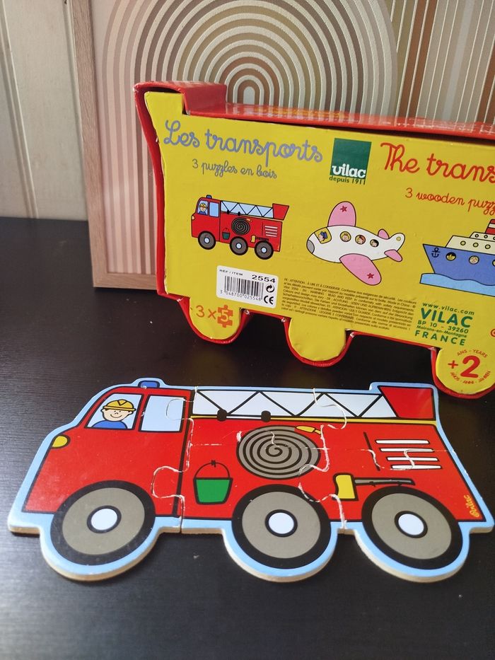 Vilac Coffret 3 puzzles Les Transports - photo numéro 5