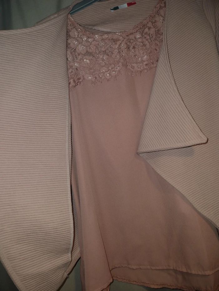 Veste et tunique vieux rose - photo numéro 3